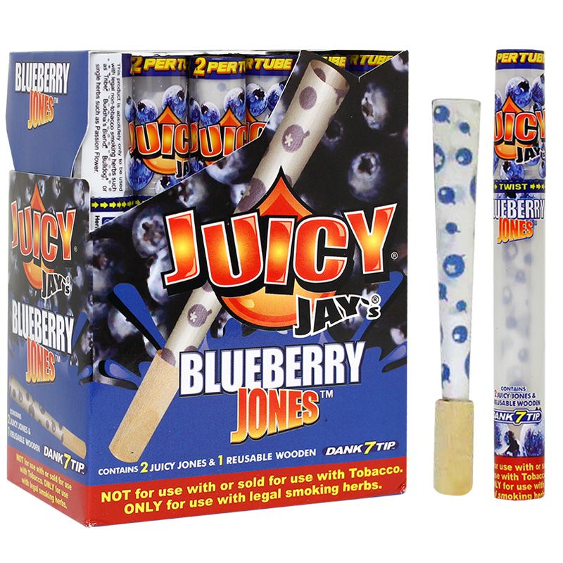 Juicy Jay’s Jones: Pre-Rolled Cones w. Dank 7 Wooden Tips (Full Box)