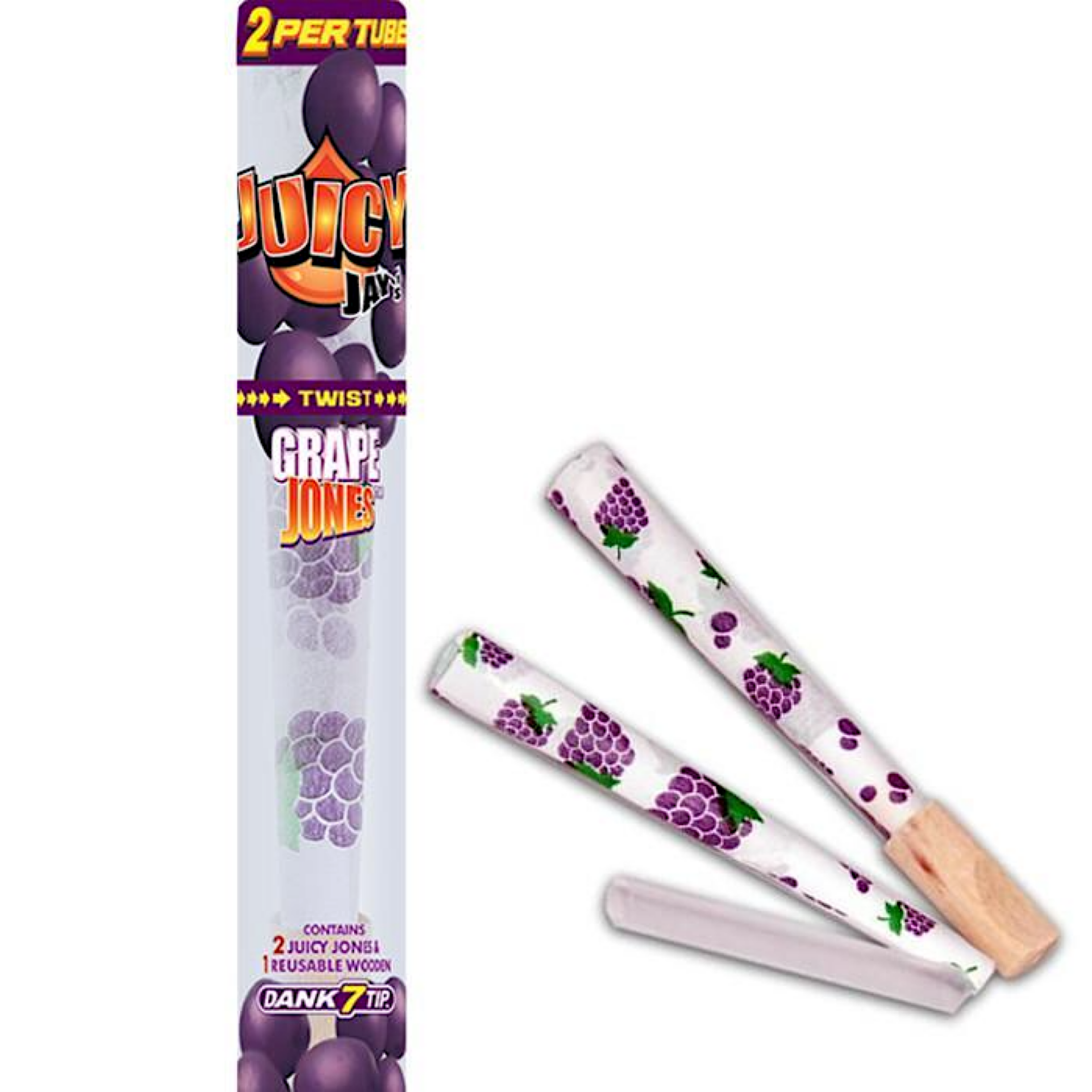 Juicy Jay’s Jones: Pre-Rolled Cones w. Dank 7 Wooden Tips (Full Box)