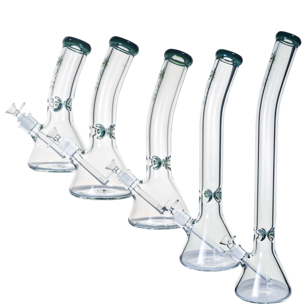 Kind Glass 9mm Thick Bent Neck Beaker Bong - Multiple Sizes
