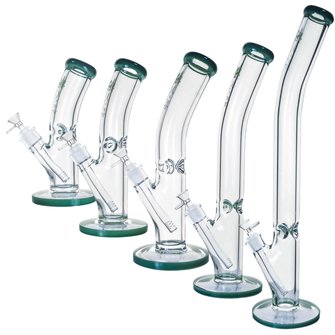 Kind Glass 9mm Thick Bent Neck Bong - Multiple Sizes