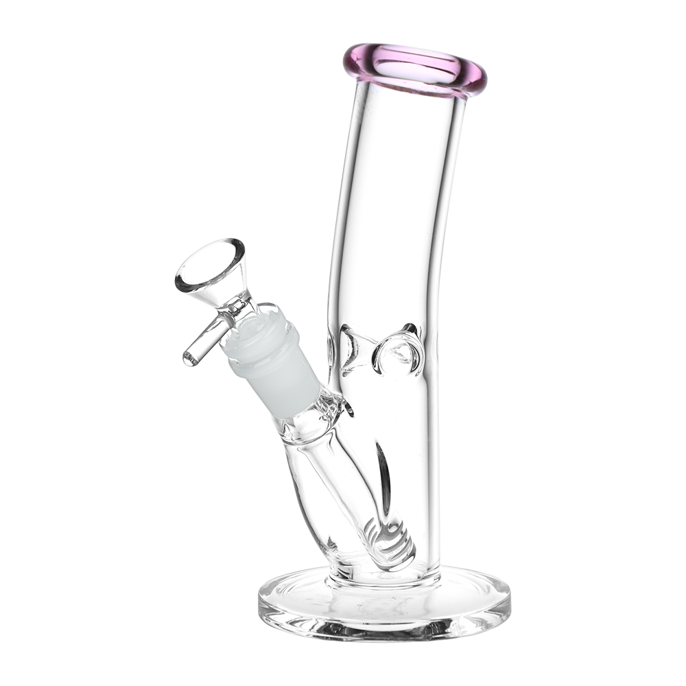 Classic Bent Neck Glass Straight Tube Bongs - Colors Vary
